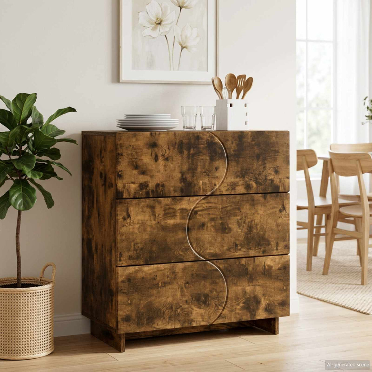 Sideboard 70 x 38 x 75 cm Engineered Wood Smoked oak
