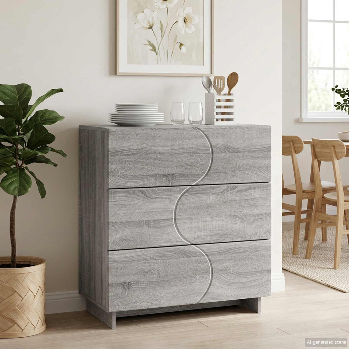 Sideboard 70 x 38 x 75 cm Engineered Wood Grey sonoma