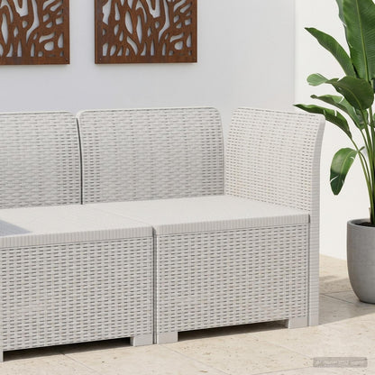 1-Seater with Cushion Rattan Look PP White Corner sofa without cushion