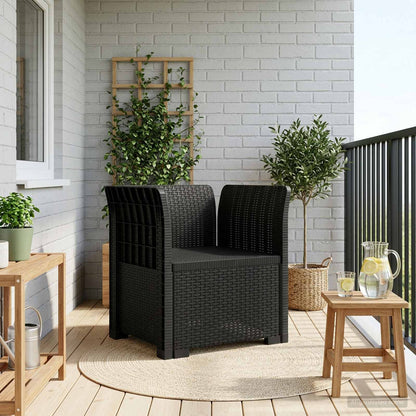 1-Seater with Cushion Rattan Look PP Anthracite Armchair without cushion