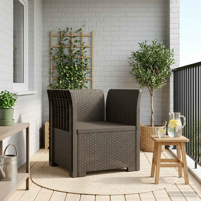 1-Seater with Cushion Rattan Look PP Light Grey Armchair without cushion