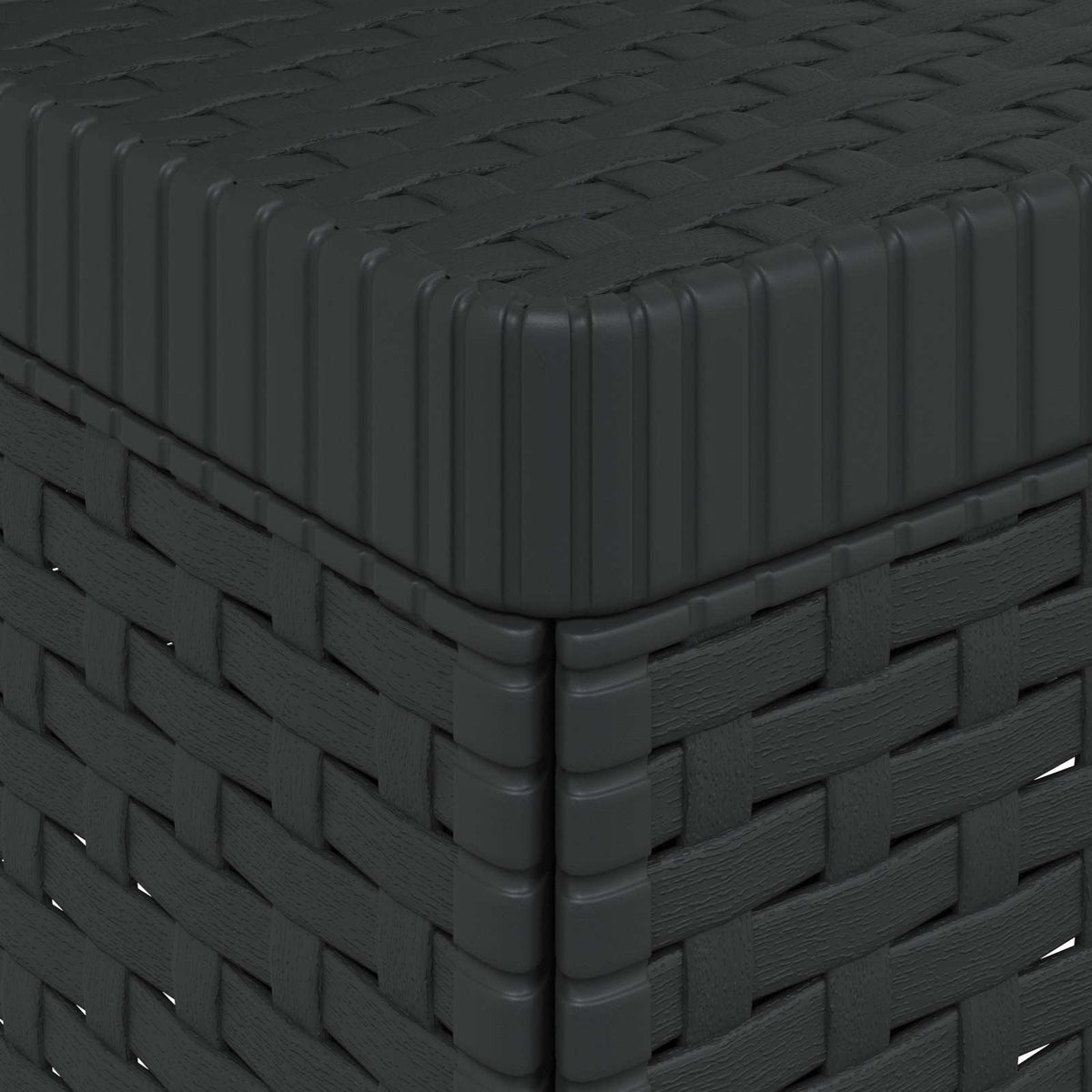 1-Seater with Cushion Rattan Look PP Anthracite 3x middle without cushion