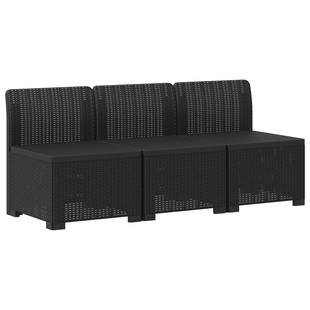 vidaXL 3-Seater Garden Sofa Rattan Look 3-Seater PP Anthracite 2