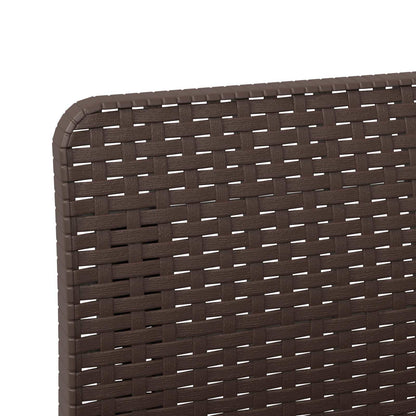 1-Seater with Cushion Rattan Look PP Brown 3x middle without cushion
