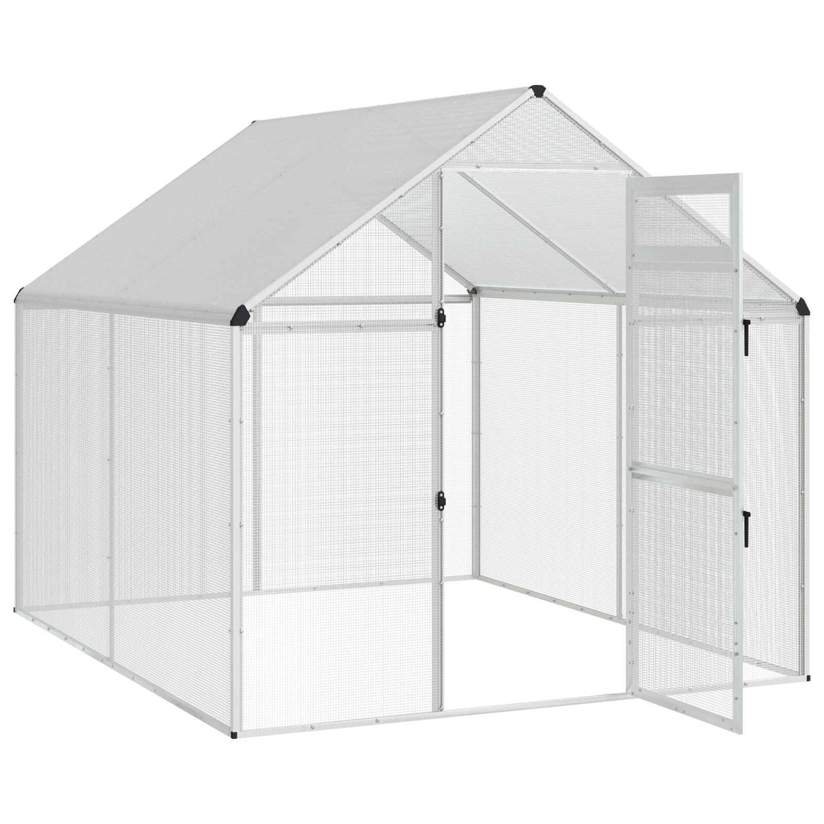 vidaXL Bird Cage Silver 181.5 x 221 x 173.5 cm 3