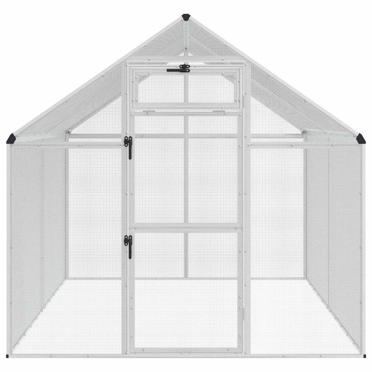 vidaXL Bird Cage Silver 181.5 x 221 x 173.5 cm 4