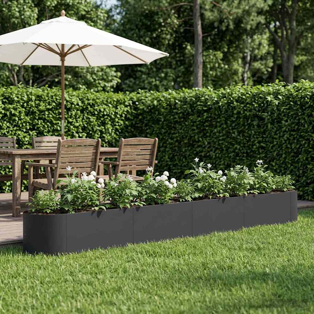 Raised Garden Bed 380 x 40x 40 cm Steel Black