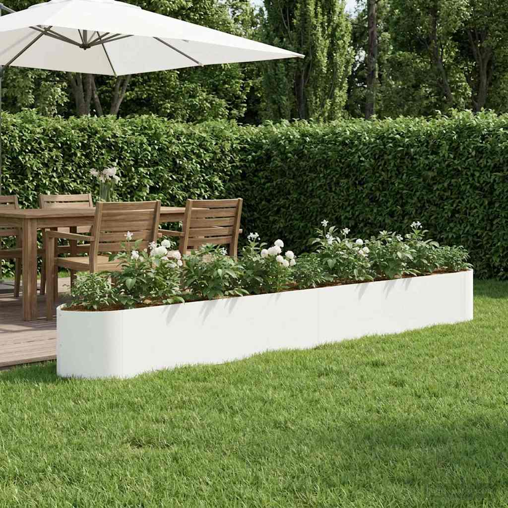 Raised Garden Bed 380 x 40x 40 cm Steel White