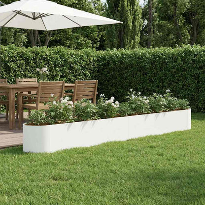 Raised Garden Bed 380 x 40x 40 cm Steel White