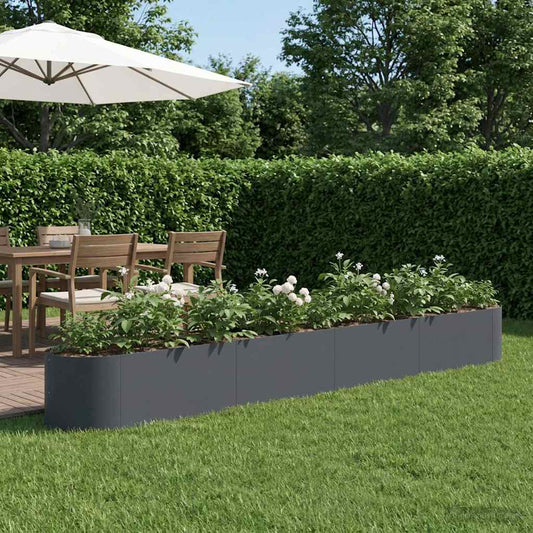 Raised Garden Bed 380 x 40x 40 cm Steel Anthracite