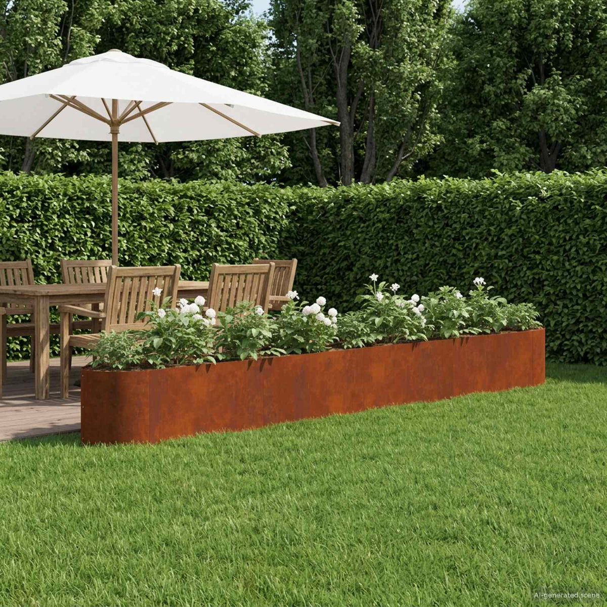 Raised Garden Bed 380 x 40x 40 cm Steel Weathering steel