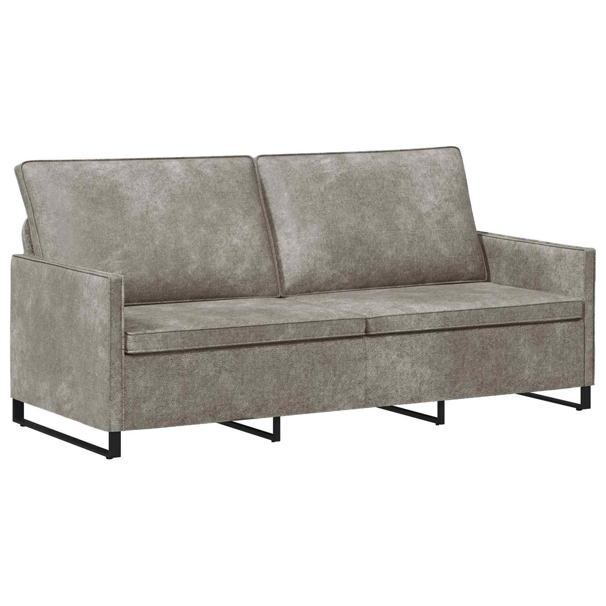 vidaXL 3 Seater Sofa Light Grey 190 x 81 x 82 cm Faux Suede Fabric 2