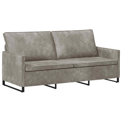 vidaXL 3 Seater Sofa Light Grey 190 x 81 x 82 cm Faux Suede Fabric 2