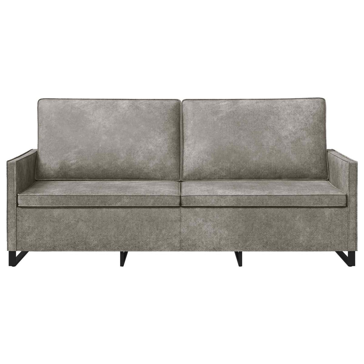 vidaXL 3 Seater Sofa Light Grey 190 x 81 x 82 cm Faux Suede Fabric 3