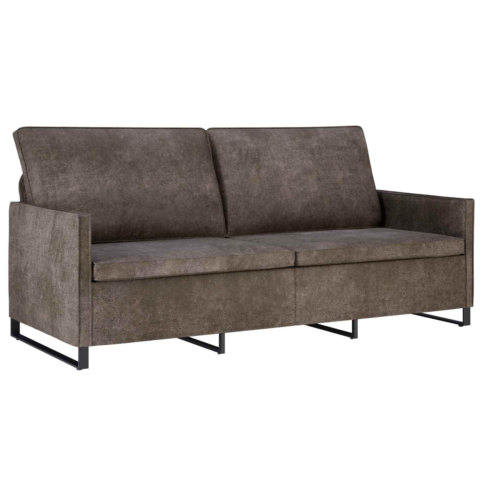 vidaXL 3 Seater Sofa Dark Grey 190 x 81 x 82 cm Faux Suede Fabric 2