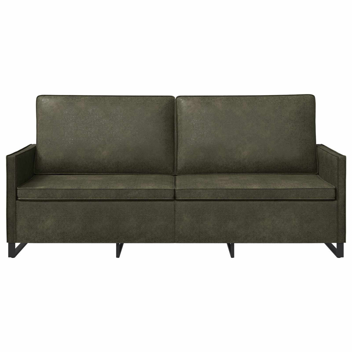 vidaXL 3 Seater Sofa Army Green 190 x 81 x 82 cm Faux Suede Fabric 3
