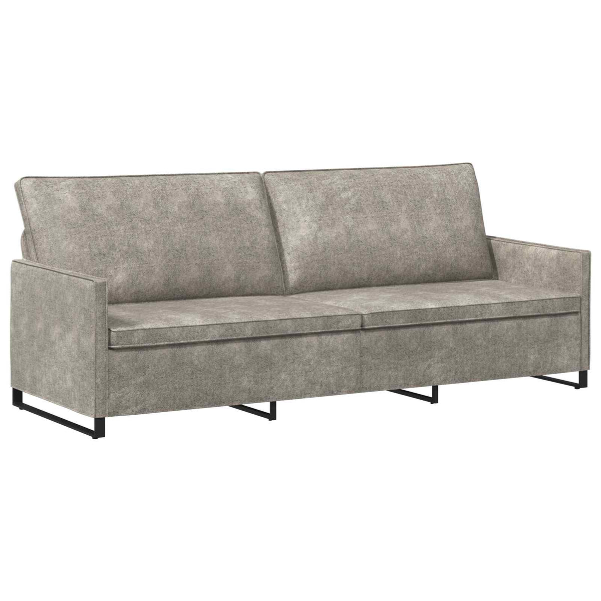 vidaXL 3 Seater Sofa Light Grey 220 x 81 x 82 cm Faux Suede Fabric 2