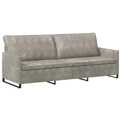 vidaXL 3 Seater Sofa Light Grey 220 x 81 x 82 cm Faux Suede Fabric 2