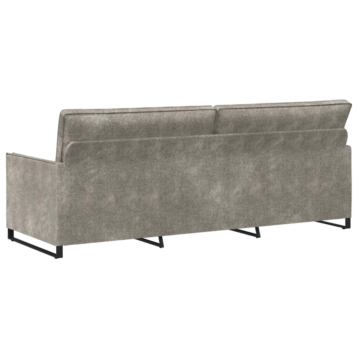 vidaXL 3 Seater Sofa Light Grey 220 x 81 x 82 cm Faux Suede Fabric 5