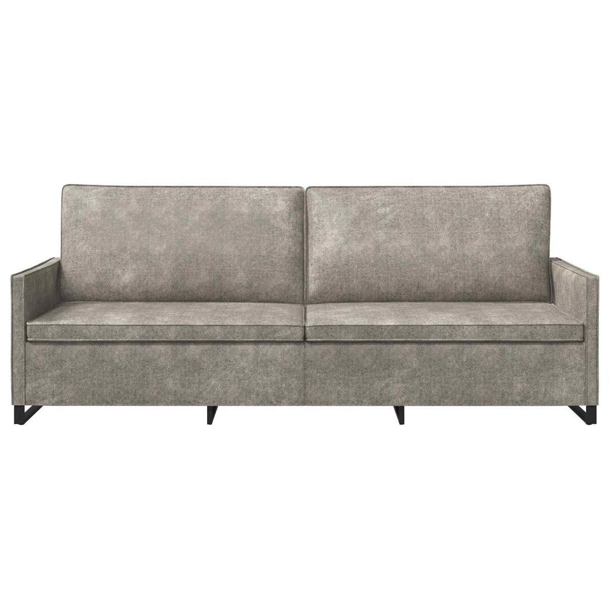 vidaXL 3 Seater Sofa Light Grey 220 x 81 x 82 cm Faux Suede Fabric 3