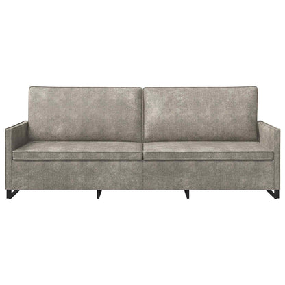 vidaXL 3 Seater Sofa Light Grey 220 x 81 x 82 cm Faux Suede Fabric 3