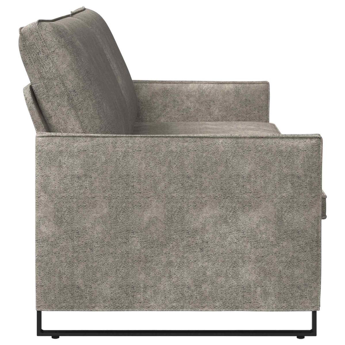 vidaXL 3 Seater Sofa Light Grey 220 x 81 x 82 cm Faux Suede Fabric 4