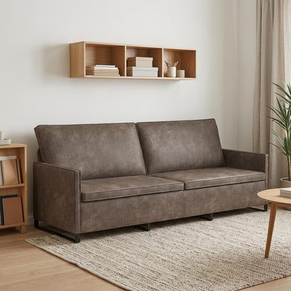 vidaXL 3 Seater Sofa Dark Grey 220 x 81 x 82 cm Faux Suede Fabric 1