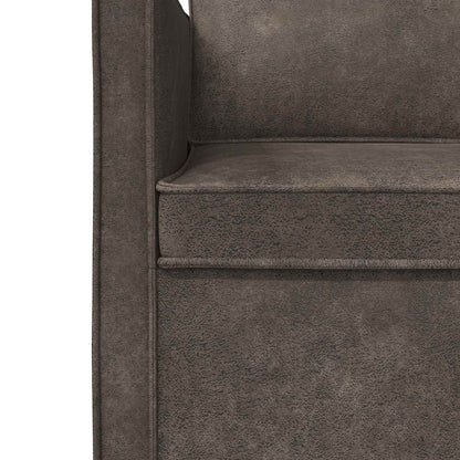 vidaXL 3 Seater Sofa Dark Grey 220 x 81 x 82 cm Faux Suede Fabric 6