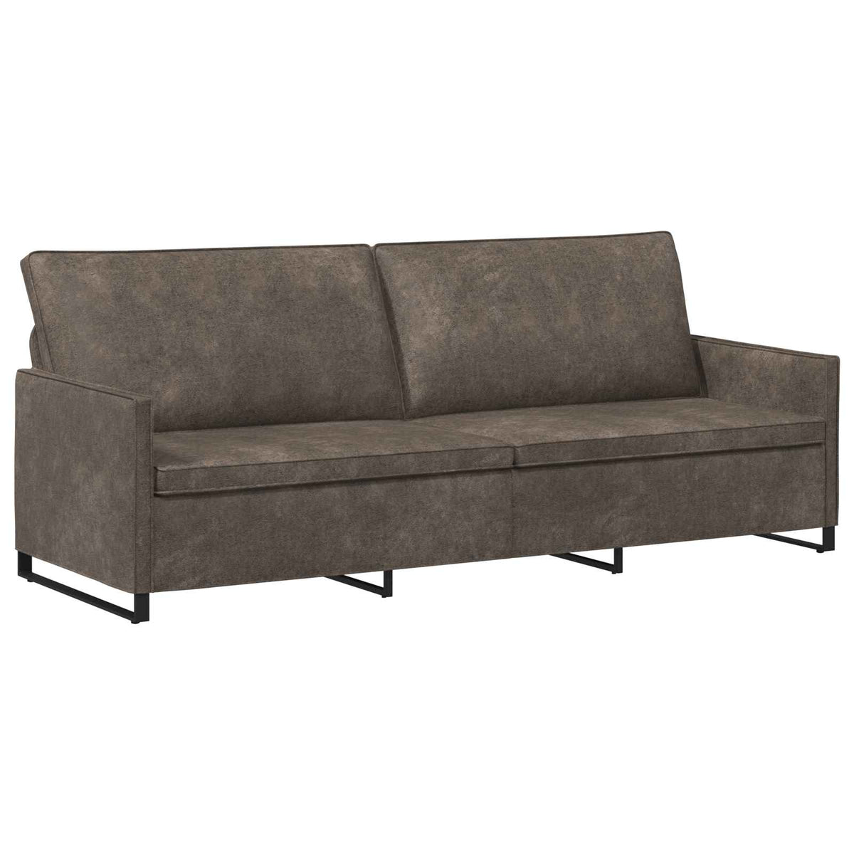 vidaXL 3 Seater Sofa Dark Grey 220 x 81 x 82 cm Faux Suede Fabric 2