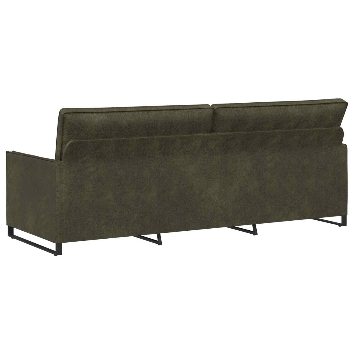 vidaXL 3 Seater Sofa Army Green 220 x 81 x 82 cm Faux Suede Fabric 5