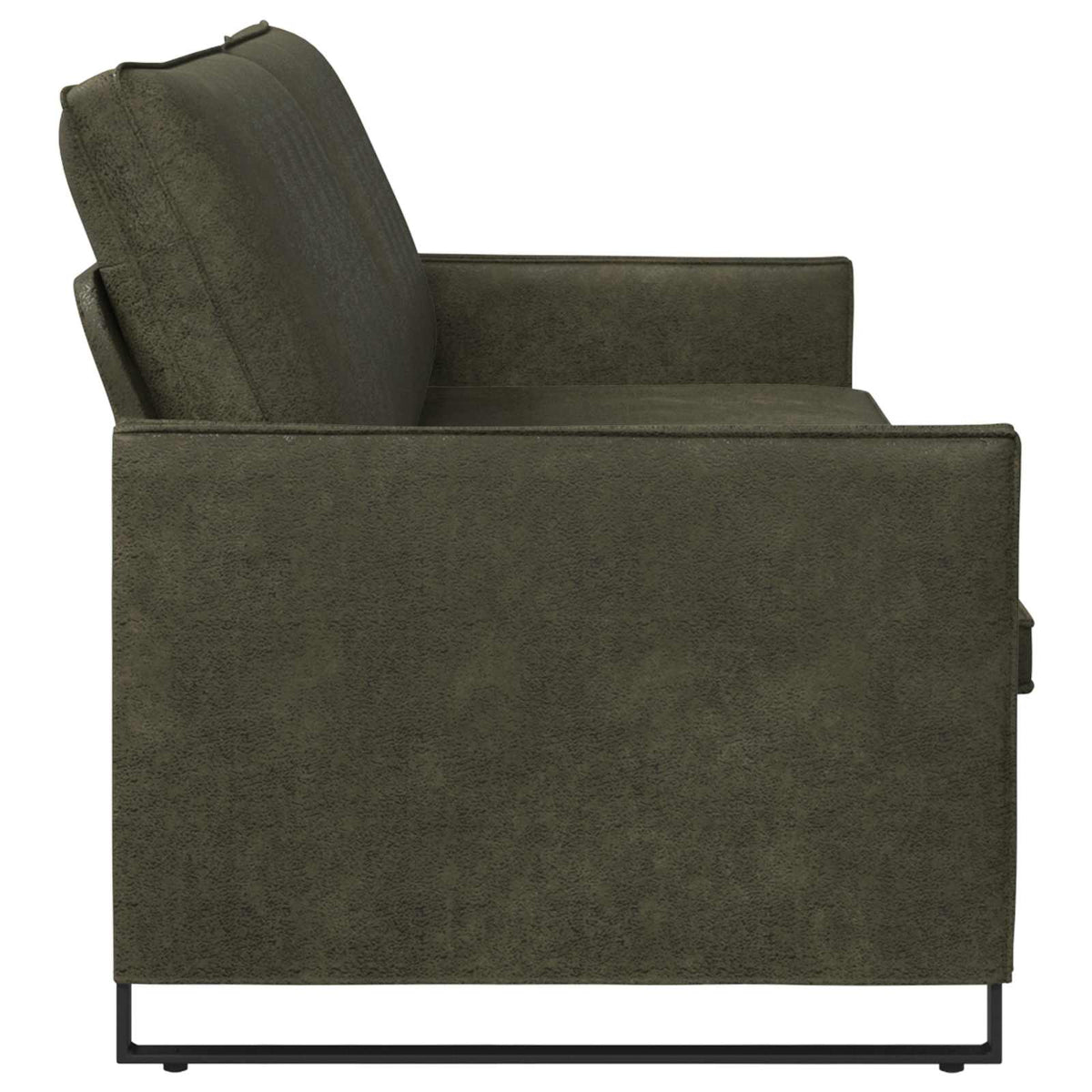 vidaXL 3 Seater Sofa Army Green 220 x 81 x 82 cm Faux Suede Fabric 4