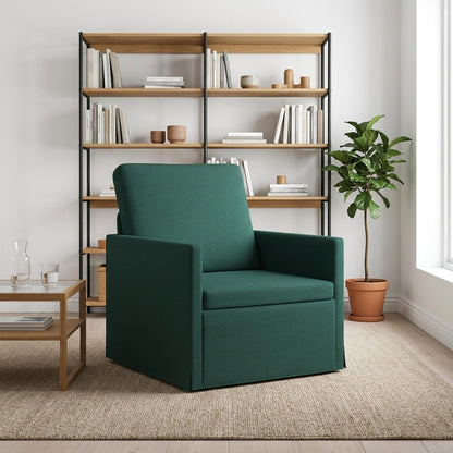 Armchair 70 x 81 x 82 cm Fabric 60 cm Dark green