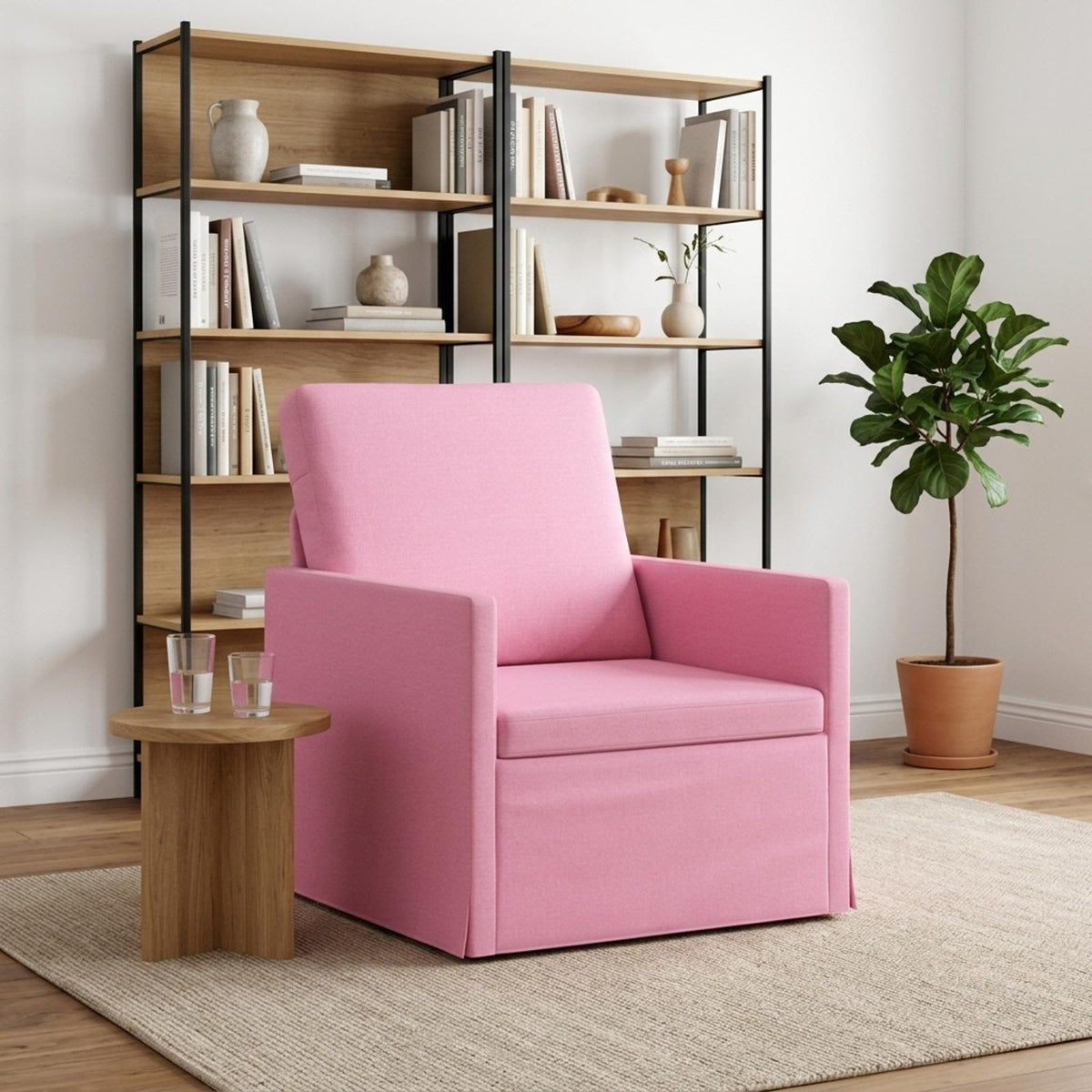 Armchair 70 x 81 x 82 cm Fabric 60 cm Pink