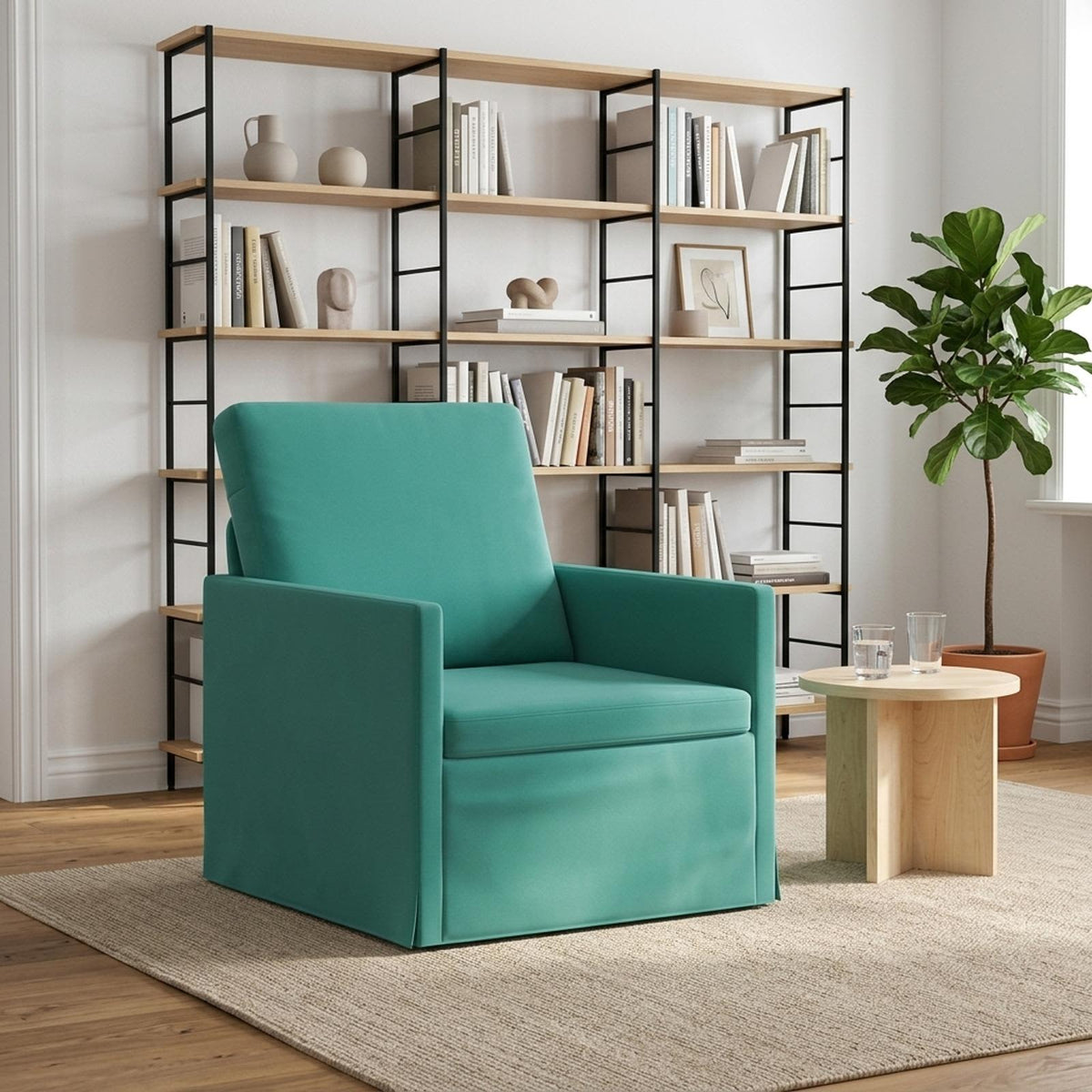 Armchair 70 x 81 x 82 cm Velvet 60 cm Turquoise