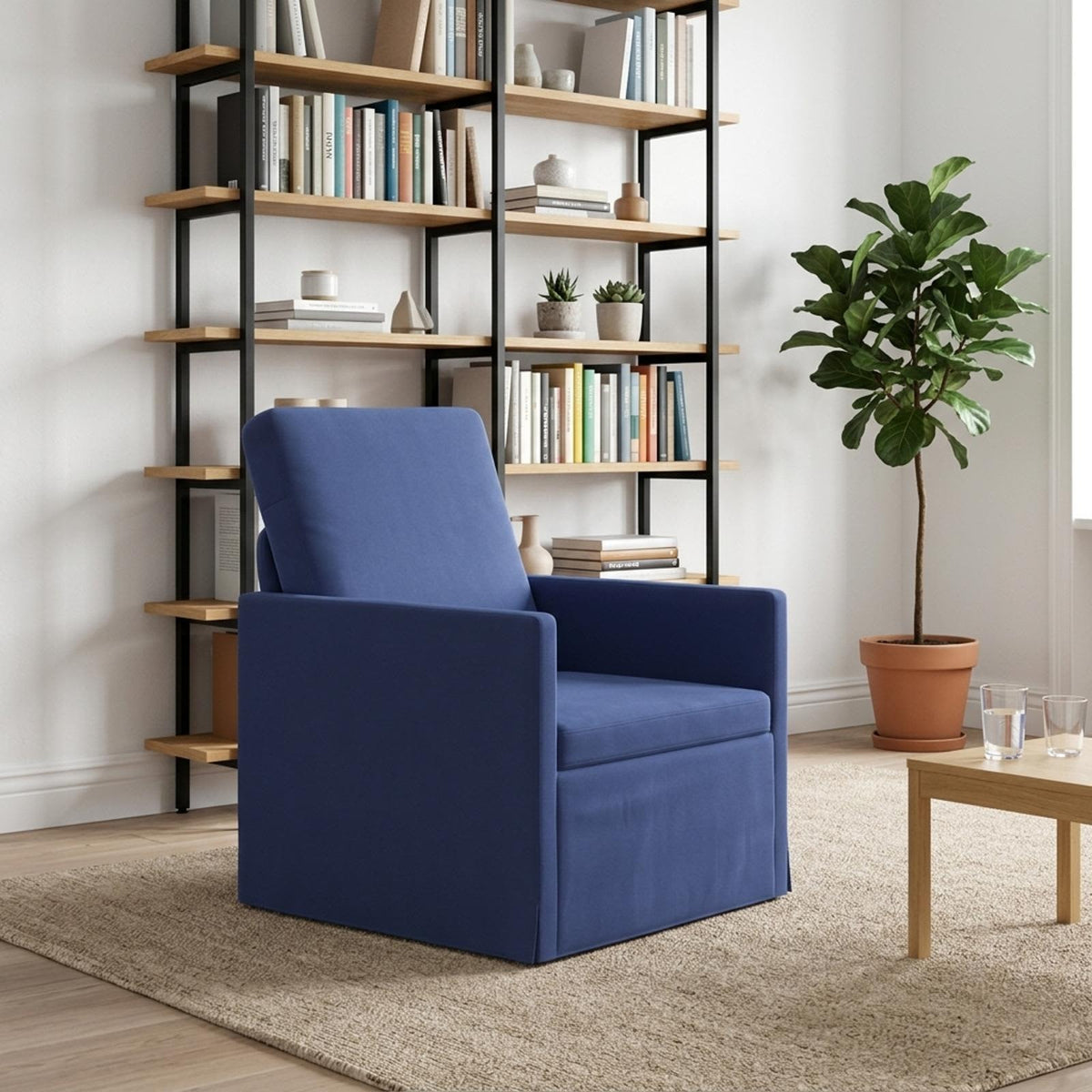 Armchair 70 x 81 x 82 cm Velvet 60 cm Police blue