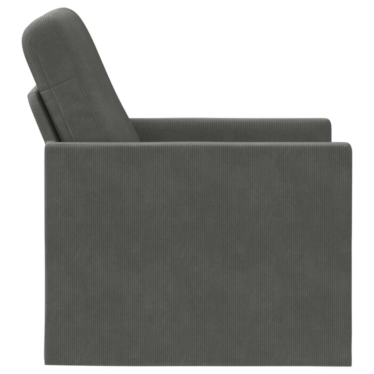 Armchair 70 x 81 x 82 cm Corduroy Fabric 60 cm Dark grey