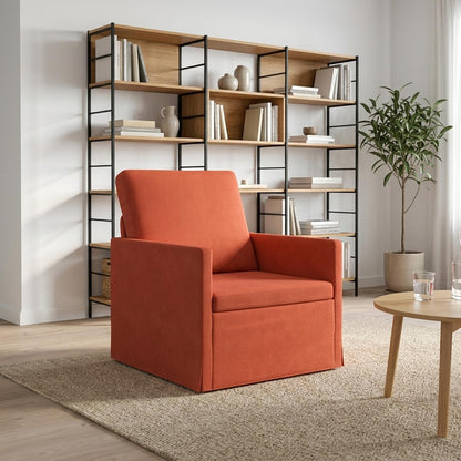Armchair 70 x 81 x 82 cm Corduroy Fabric 60 cm Red orange