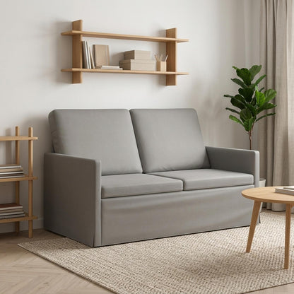 2 Seater Sofa 130 x 81 x 82 cm Velvet 120 cm Light grey