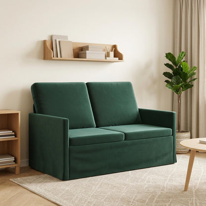 2 Seater Sofa 130 x 81 x 82 cm Velvet 120 cm Dark green