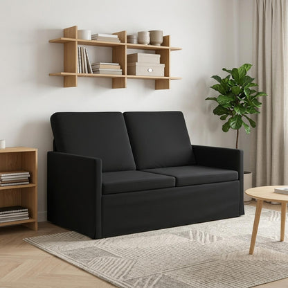 2 Seater Sofa 130 x 81 x 82 cm Velvet 120 cm Black