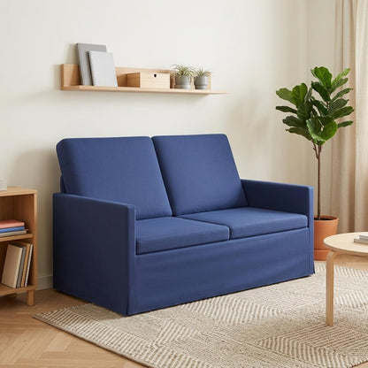 2 Seater Sofa 130 x 81 x 82 cm Velvet 120 cm Police blue