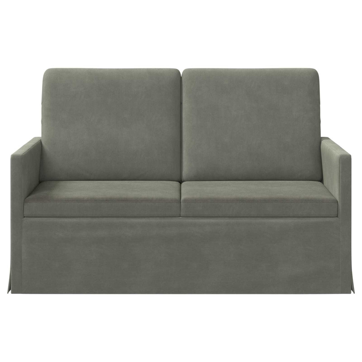 2 Seater Sofa 130 x 81 x 82 cm Corduroy Fabric 120 cm Light grey