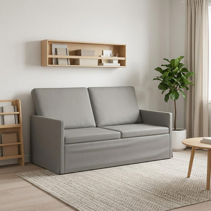 2 Seater Sofa 150 x 81 x 82 cm Velvet 140 cm Light grey
