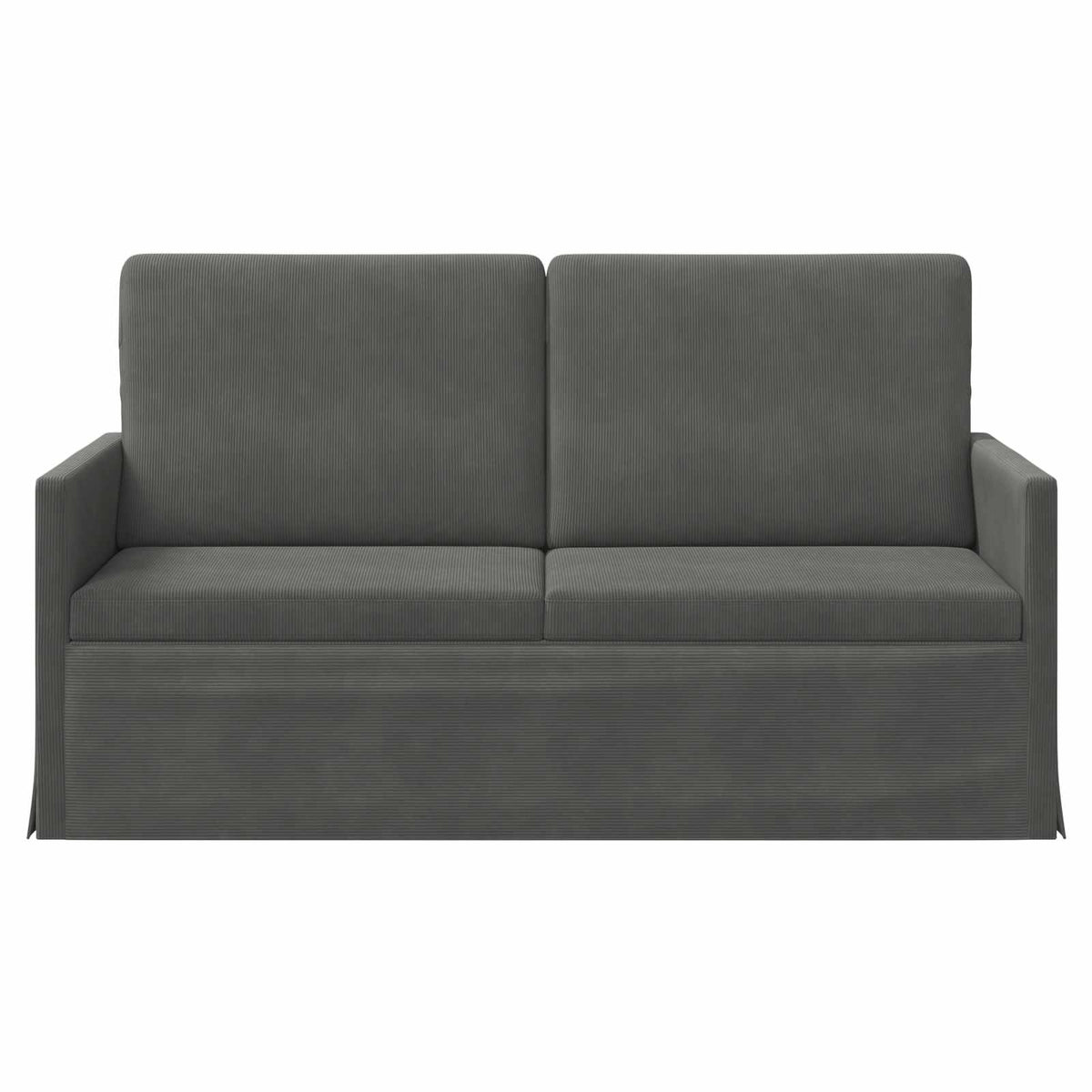 2 Seater Sofa 150 x 81 x 82 cm Corduroy Fabric 140 cm Dark grey