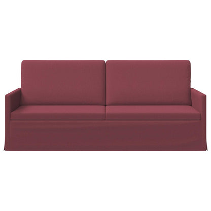 3 Seater Sofa 190 x 81 x 82 cm Fabric 180 cm Wine red