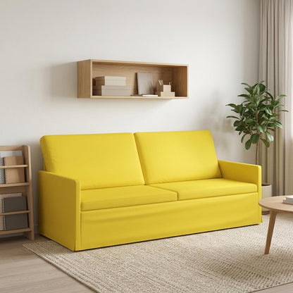 vidaXL 3 Seater Sofa Light Yellow 190 x 81 x 82 cm Fabric 1
