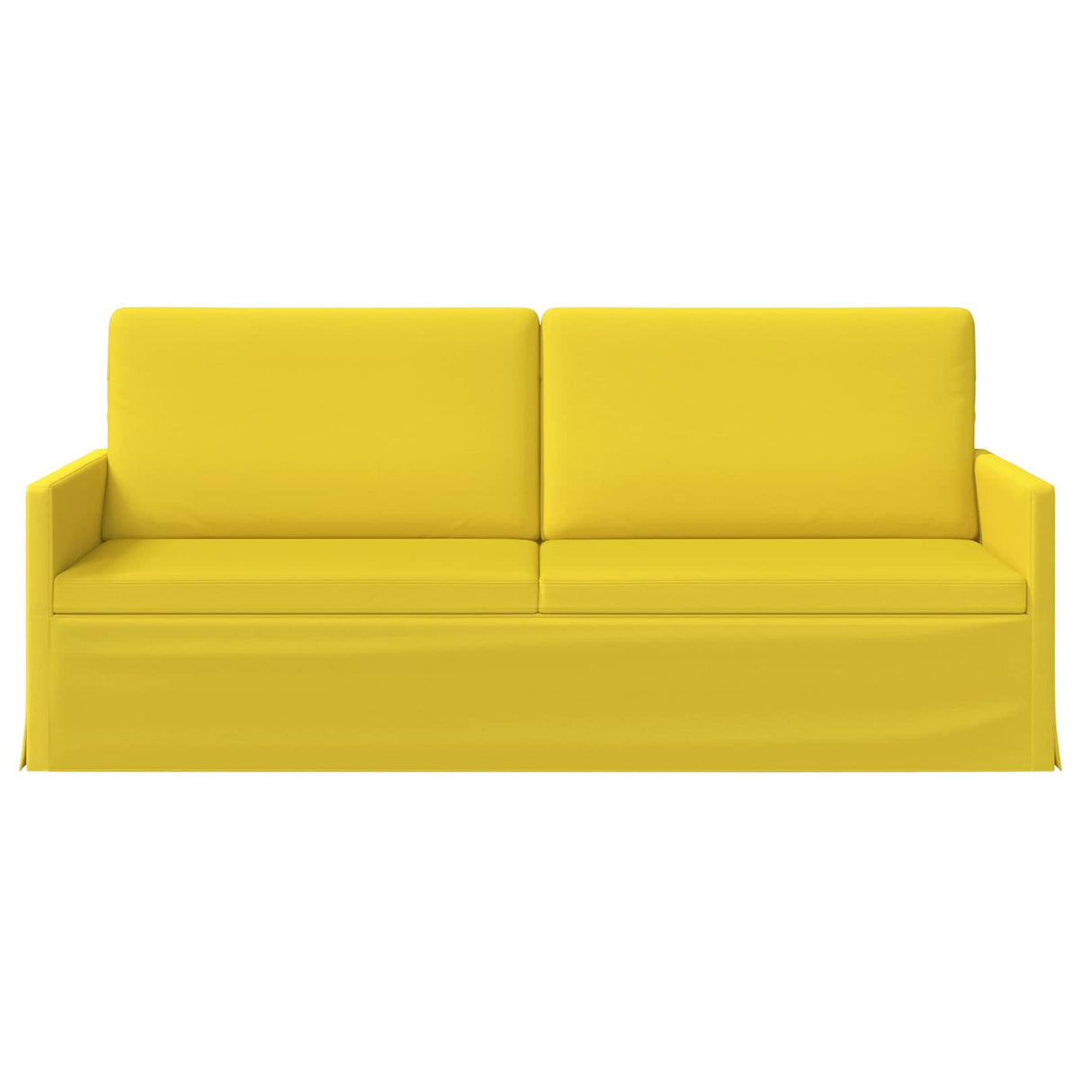 3 Seater Sofa 190 x 81 x 82 cm Fabric 180 cm Light yellow