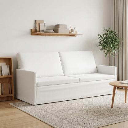 vidaXL 3 Seater Sofa White 190 x 81 x 82 cm Fabric 1
