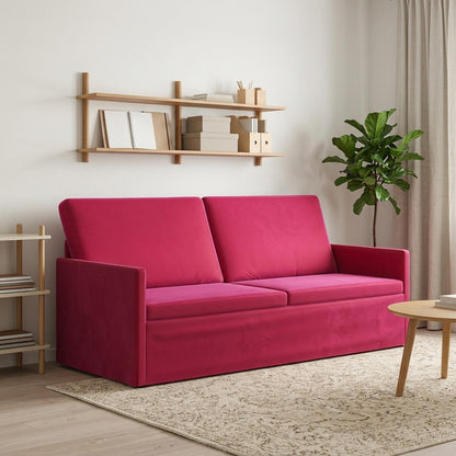 vidaXL 3 Seater Sofa Wine Red 190 x 81 x 82 cm Velvet 1