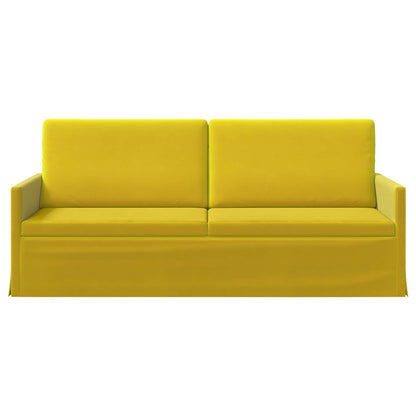 vidaXL 3 Seater Sofa Yellow 190 x 81 x 82 cm Velvet 3